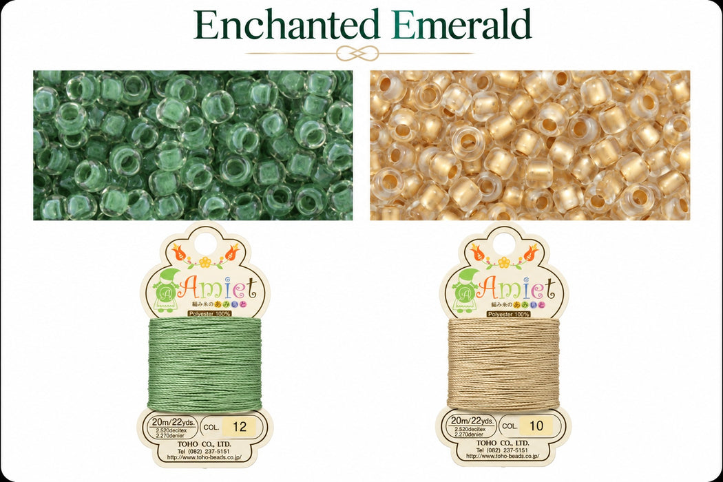 Kumihimo Bracelet Kit #10 - Enchanted Emerald