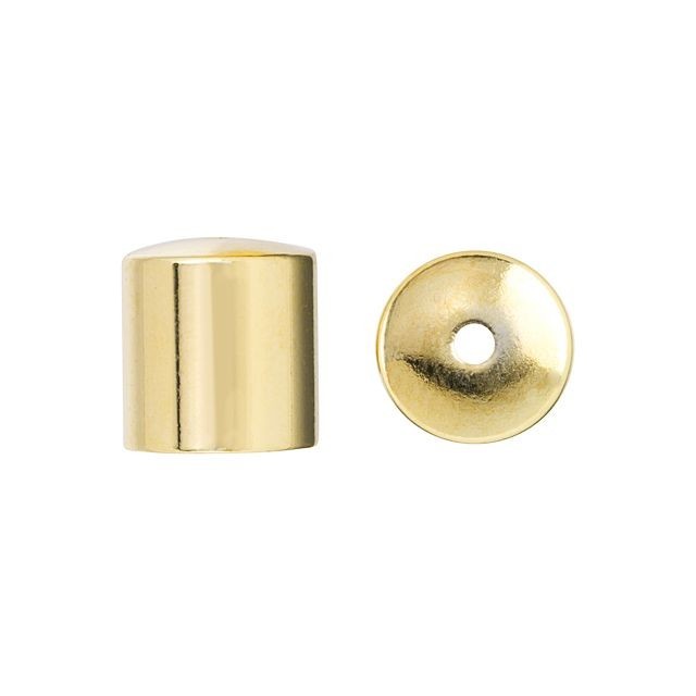 8mm Gold-Plated Cord End Cap