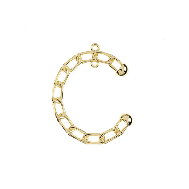 Chandelier Pendant Chain, Half Circle with Curb Chain Links 28x35mm, Gold Tone Brass (1 Piece)
