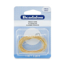 French Wire 0.8mm, Gold Color Copper Base, 1 Meter