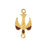 24K Gold-Plated Bird Connector Link with Light Burgundy Accent