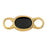 24K Gold-Plated Oval Connector Link with Black Diamond Accent