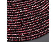 Natural Garnet 3mm Faceted Rondelle Bead Strand