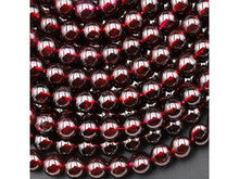 Natural Garnet 4mm Smooth Round Bead Strand