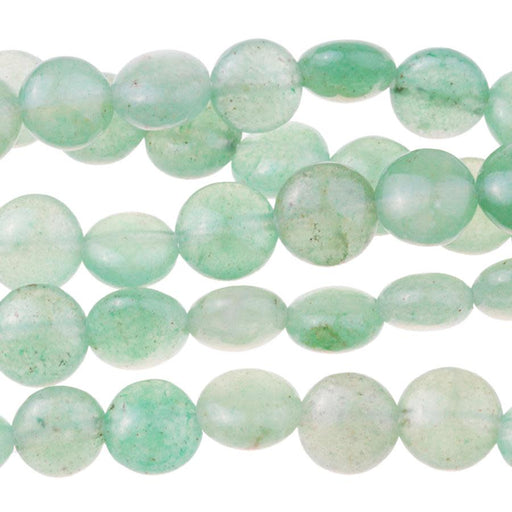 Green Aventurine 8mm Puff Coin 8-Inch