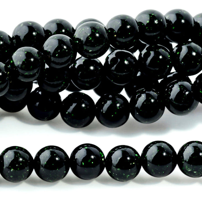 Green Goldstone 6mm Round - 15-16 Inch