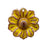 Pendant, Daisy Flower 28mm, Enameled Brass Goldenrod Yellow, by Gardanne Beads (1 Piece)