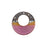 Pendant, Hoop Ring 25mm, Enameled Brass Raspberry Pink with Silver, by Gardanne Beads (1 Piece)