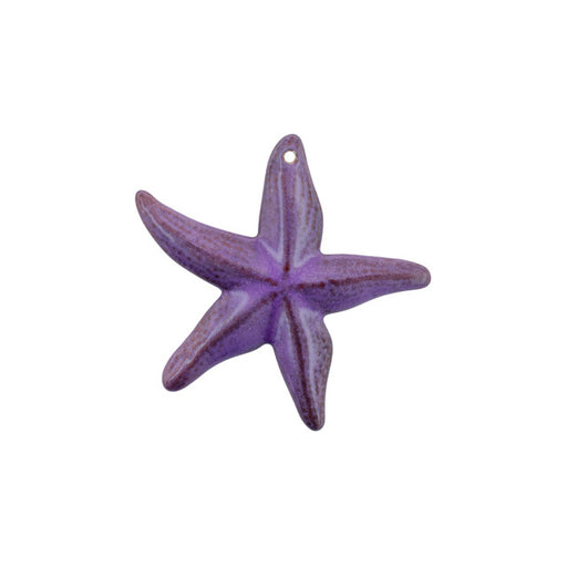 Pendant, Starfish 40x37.5mm, Enameled Brass Raspberry Pink, by Gardanne Beads (1 Piece)