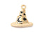 Golden Black Witch Hat with Moon and Star Enamel Charm 21x17.5mm