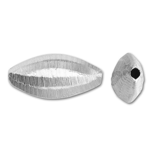 Hill Tribe Silver Brushed Puffed Oval Bead