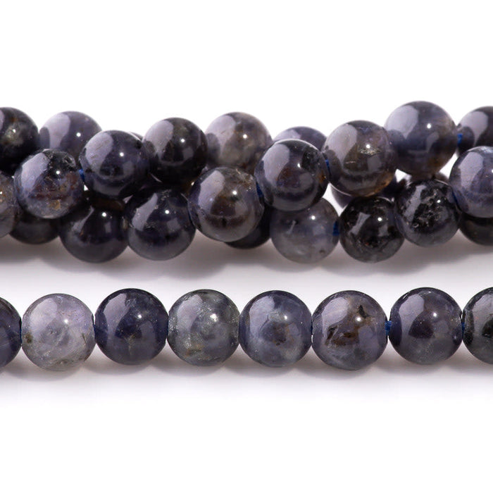 Iolite 8mm Round - Large Hole Beads