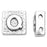 Alphabet Bead, Square with Two Holes Letter 'Q', Sterling Silver (1 Piece)