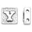 Alphabet Bead, Square with Two Holes Letter 'Y', Sterling Silver (1 Piece)