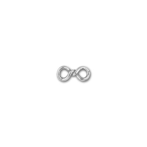 JBB Connector Link, Twisted Infinity Symbol 7.5mm, Sterling Silver (1 Piece)