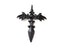 Black Gothic Winged Sword Pendant 44x34.5mm