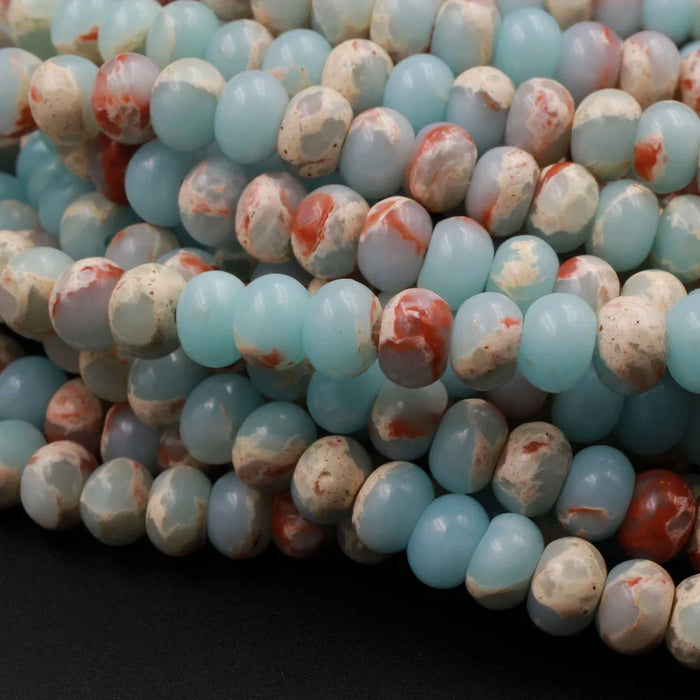 Impression Jasper 6mm Smooth Rondelle Bead Strand