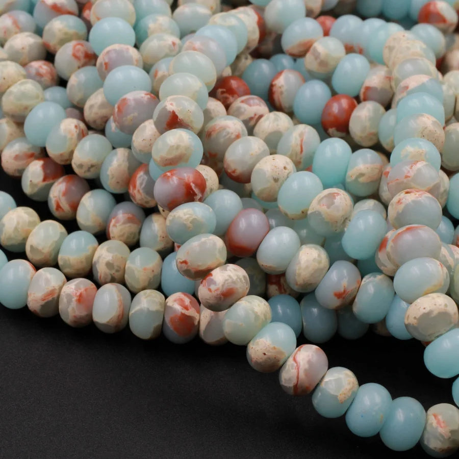 Impression Jasper 6mm Smooth Rondelle Bead Strand