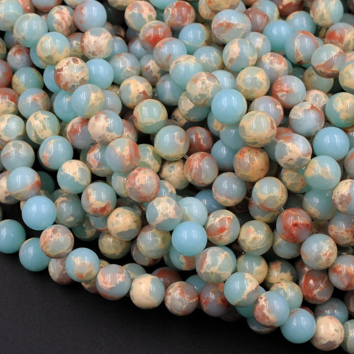 Impression Jasper 6mm Smooth Round Bead Strand