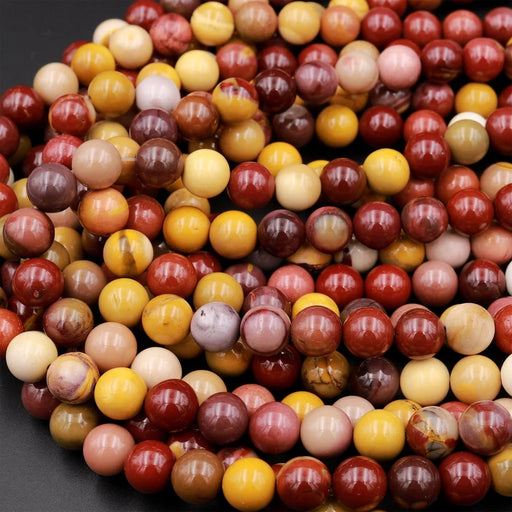 Natural Australian Mookaite Jasper 6mm Smooth Round Bead Strand