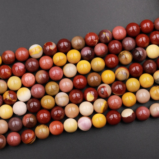 Natural Australian Mookaite Jasper 4mm Smooth Round Bead Strand