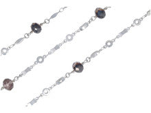 Jesse James Beads Chain Reaction -  Silver and Grey Beaded Chain by the foot