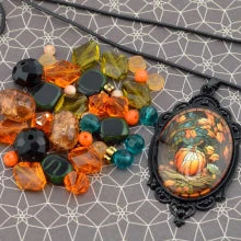 Jesse James Beads Halloween Beaded Necklace Kit - Haunted Harvest Pumpkins