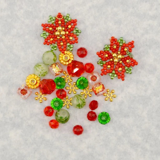 Jesse James Beads Bead Mix - Poinsettia