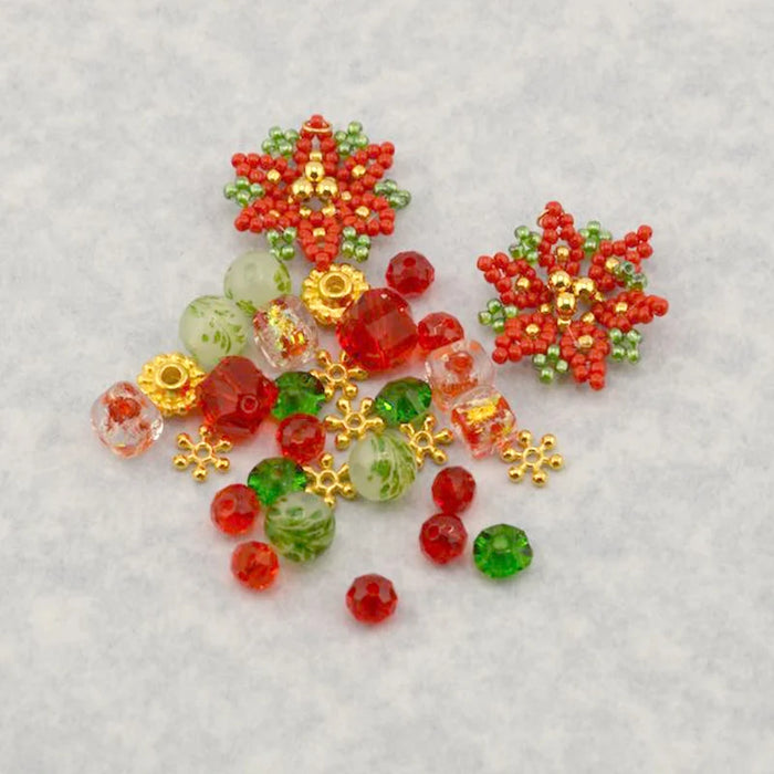 Jesse James Beads Bead Mix - Poinsettia