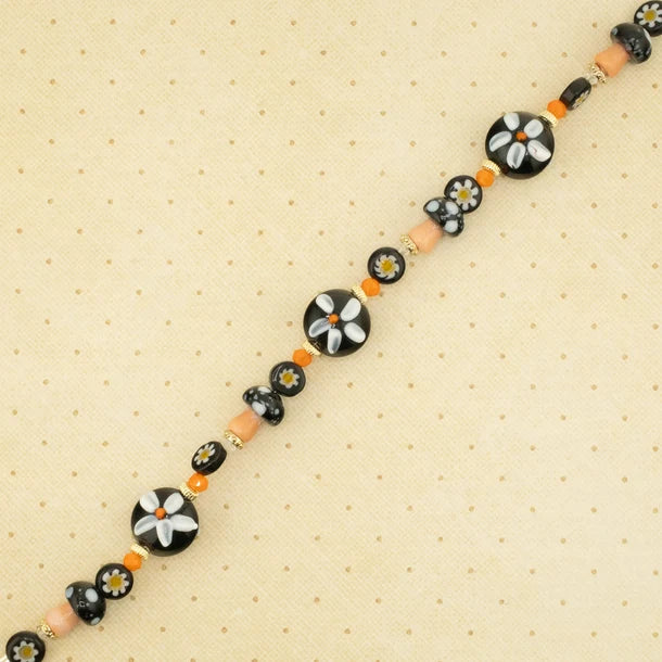 Jesse James Beads Autumn Lampwork Bead Strand - Pumpkin Poppies