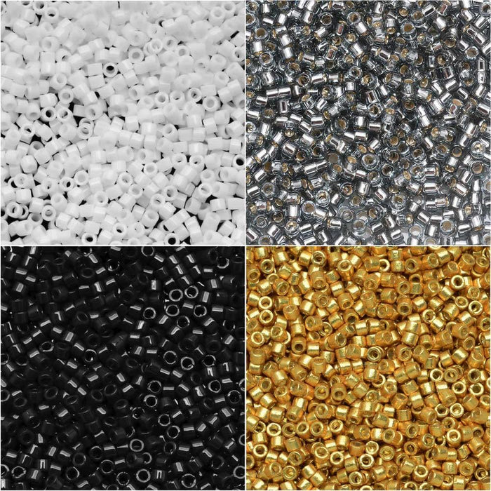 Exclusive Beadaholique Designer Palette, Miyuki Delica Seed Bead Mix, 11/0, Manhattan V2, 4 Color Set