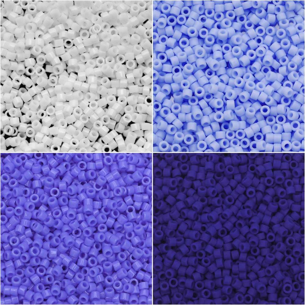 Exclusive Beadaholique Designer Palette, Miyuki Delica Seed Bead Mix, 11/0, Blue Sky Ombre V2, 4 Color Set