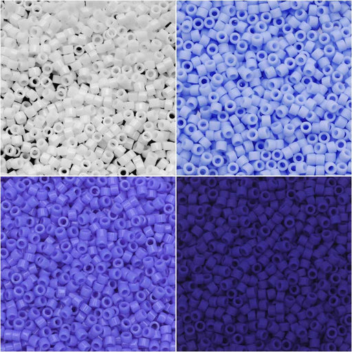 Exclusive Beadaholique Designer Palette, Miyuki Delica Seed Bead Mix, 11/0, Blue Sky Ombre V2, 4 Color Set