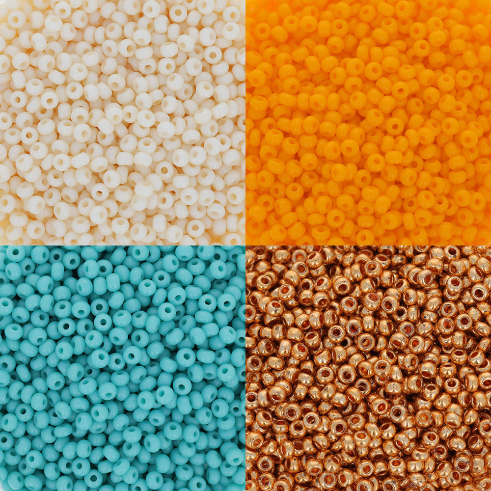 Assorted Color Palette, 11/0 Preciosa Czech Rocailles Round Hole Bead