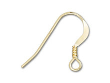Gold-Filled 14K/20 Flat Earwire with Coil (2 Pieces)