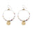 Gemstone & Coin Drop Earrings - Matte Natural White Impression Jasper/Gold