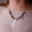 Gemstone Pendant Flare Necklace Kit - Matte Wood Opalite/Silver - Limited Edition