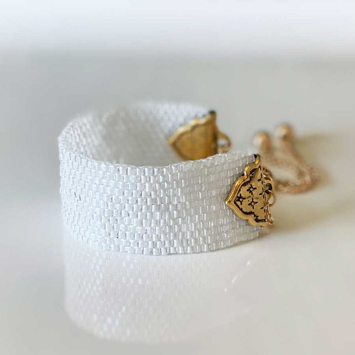 The Loft Gold Adjustable Cuff Bracelet Kit - Summer White - Limited Edition