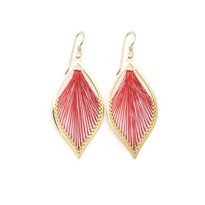 Jewelry Kit, Threaded Petal Point Earring Set - Gold/Red - Limited Edition