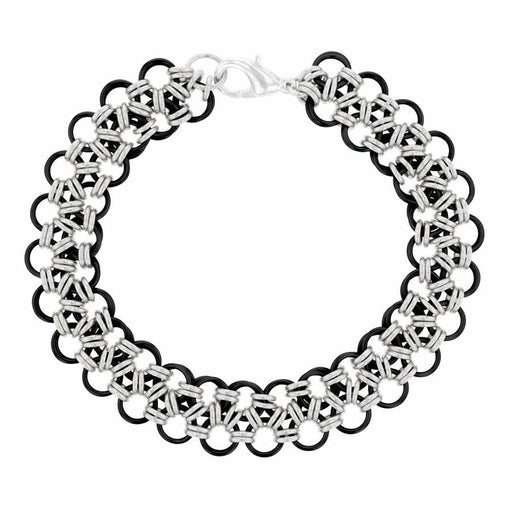 Black Lace Japanese Lace Chain Maille Bracelet Kit by Weave Got Maille