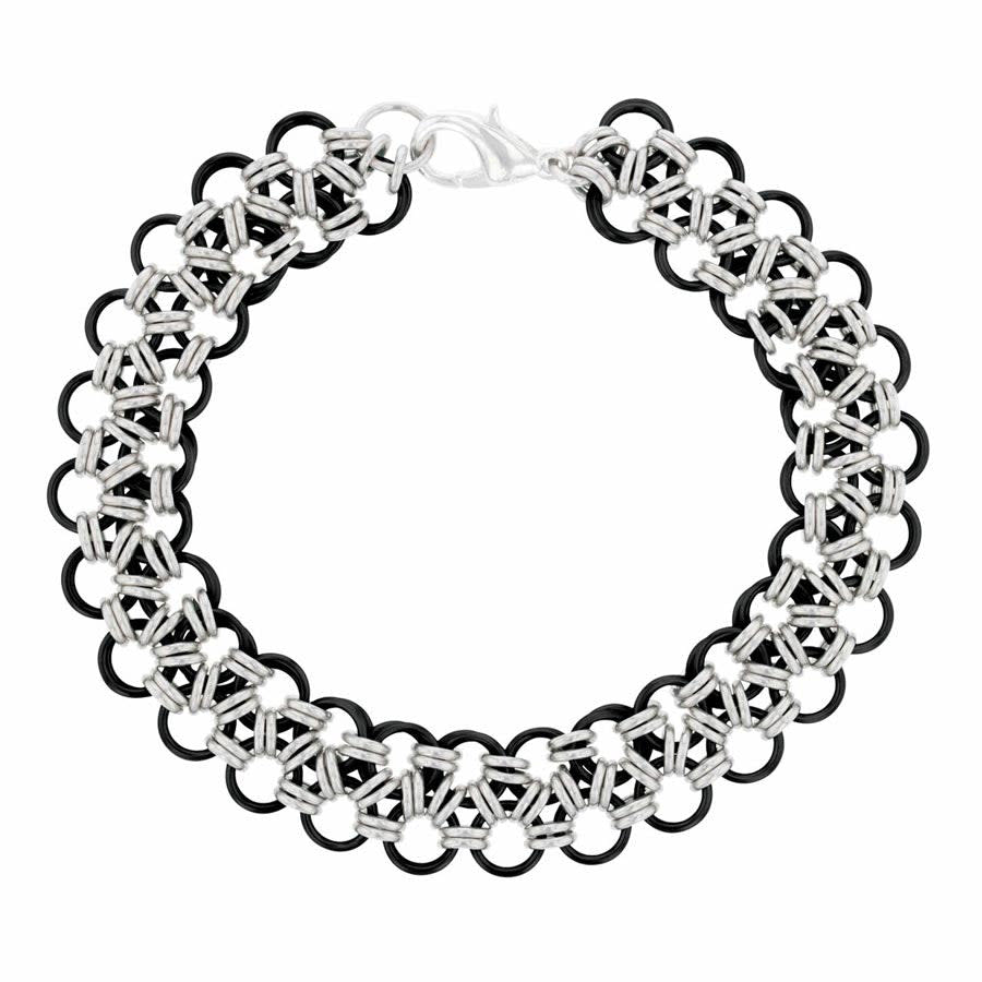 Black Lace Japanese Lace Chain Maille Bracelet Kit by Weave Got Maille - Limited Edition