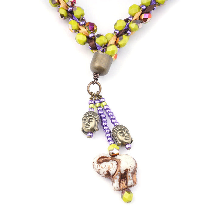 Purple Parrot Hathi Lariat Necklace Kit from Maggie T Designs - Limited Edition