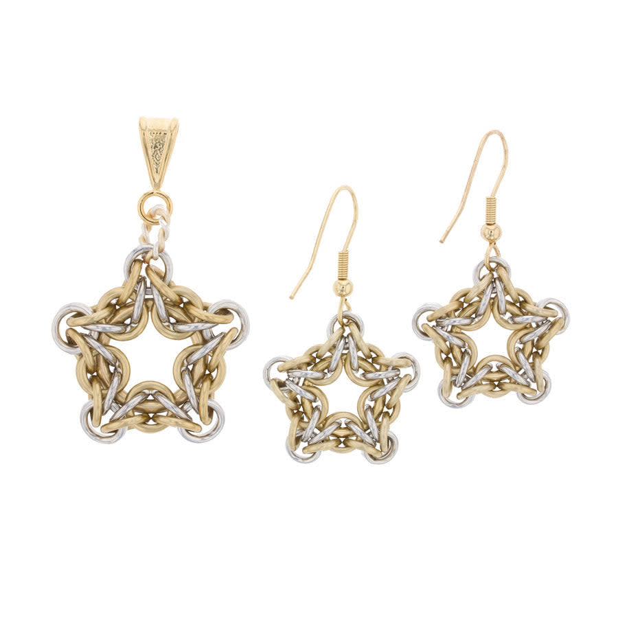 Jewelry Kit, Weave Got Maille Morning Star Chain Maille Pendant & Earrings - Limited Edition