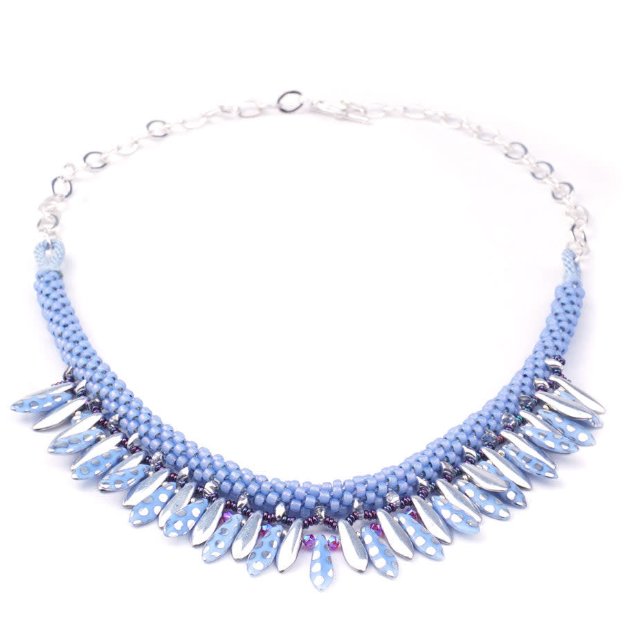 Periwinkle Dagger Fringe Kumihimo Necklace Kit From Maggie T Designs - Limited Edition