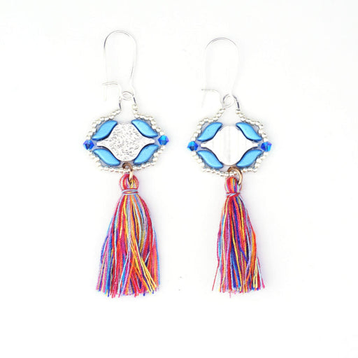 Jewelry Kit, Liotrivi Reversible Earring Set, Blue Multi Color from Lisa's Bead Designs - Limited Edition
