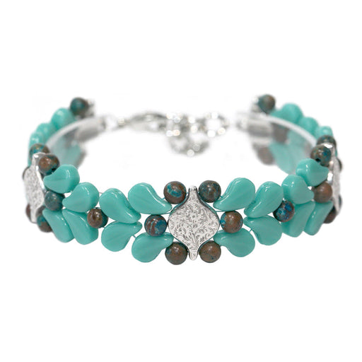 Victorian Paisley Duo Bracelet Kit - Silver and Turquoise - Limited Edition