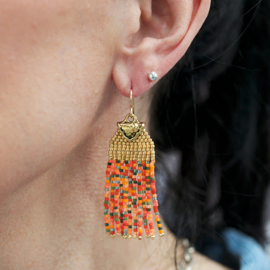 The Arcadia Fringe Earrings - Pumpkin Patch