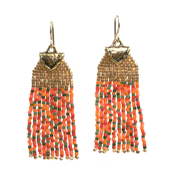 The Arcadia Fringe Earrings - Pumpkin Patch
