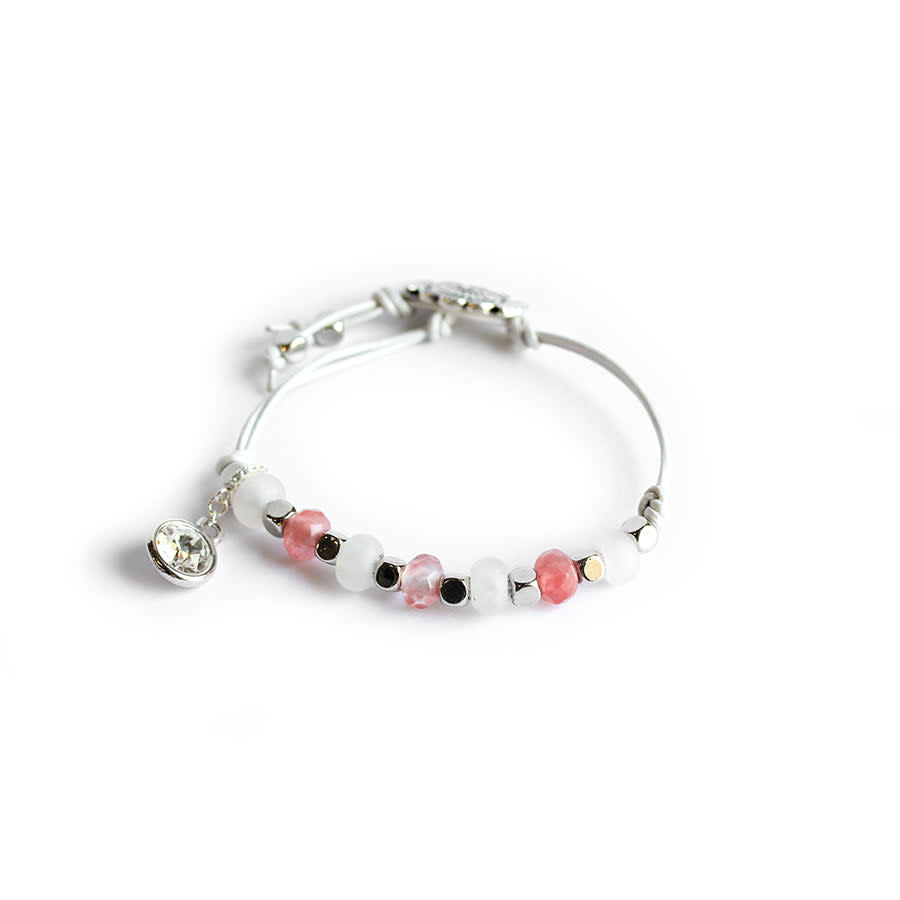 Western Wanderlust Gemstone Bracelet Kit - Silver with Rose Quartz and Cherry Quartz - Limited Edition