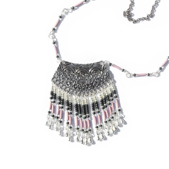 Cortina Fringe Bib Necklace Kit Limited Edition - Mauve and Black